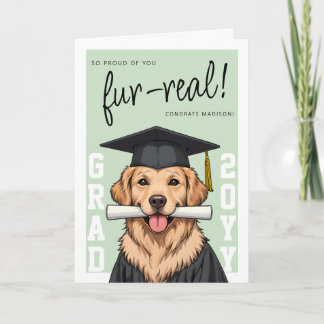 Cartão Graduation Cute Golden Retriever Custom Photo