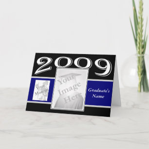 Cartão Graduation Photo Card with mascot -blue