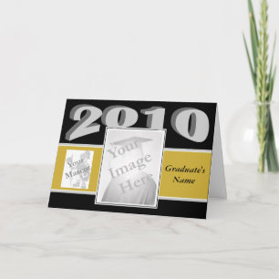 Cartão Graduation Photo Card with mascot -gold