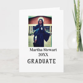 Cartão Graduation photo name year class university simple