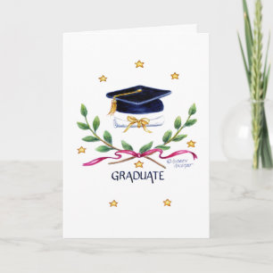 Cartão Graduation Victory Emblem Greeting Card