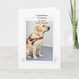 Cartão Graduation Yellow Labrador New Guide Dog Team