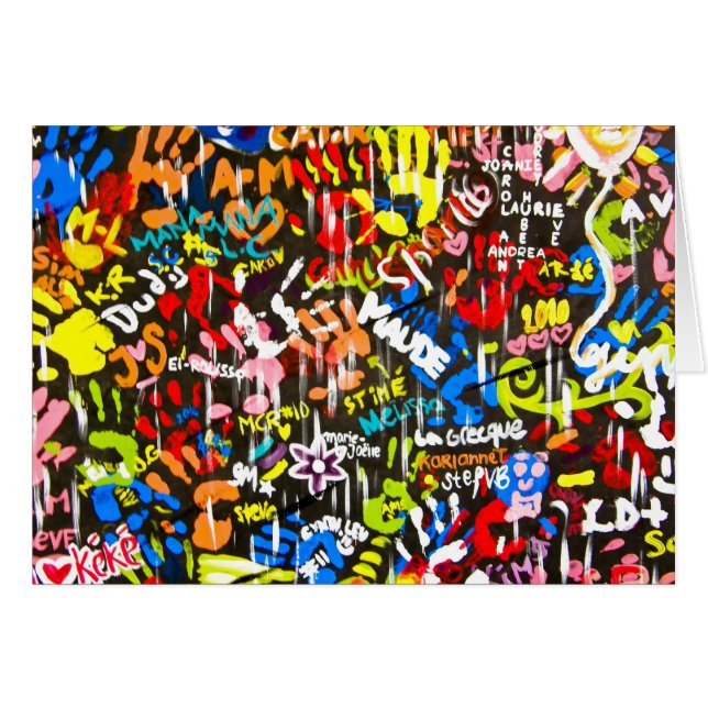 Cartão graffitis funky (Frente Horizontal)