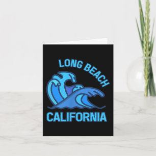 Cartão Gráfica Long Beach Califórnia Bolsa Onda Lembrança