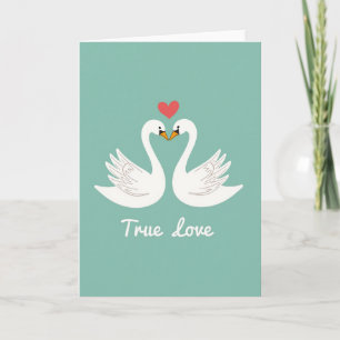 Cartão Gráfico Cisnes de Amor Verdadeiro
