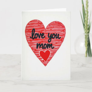 Cartão Gráfico Coração Amo Você Mamãe