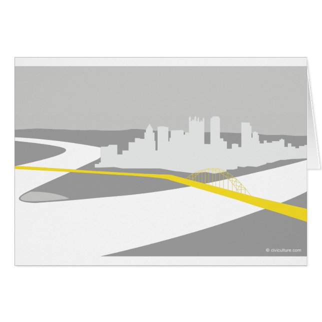 Cartão Gráfico da skyline de Pittsburgh (Frente Horizontal)