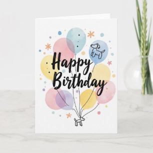 Cartão Gráfico de Aniversário Floral