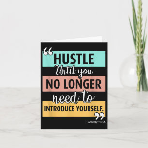 Cartão Gráfico de Citação de Hustle Motivacional Inspirac