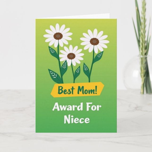 Cartão Gráfico de Flores para a Querida Mamãe (Frente)