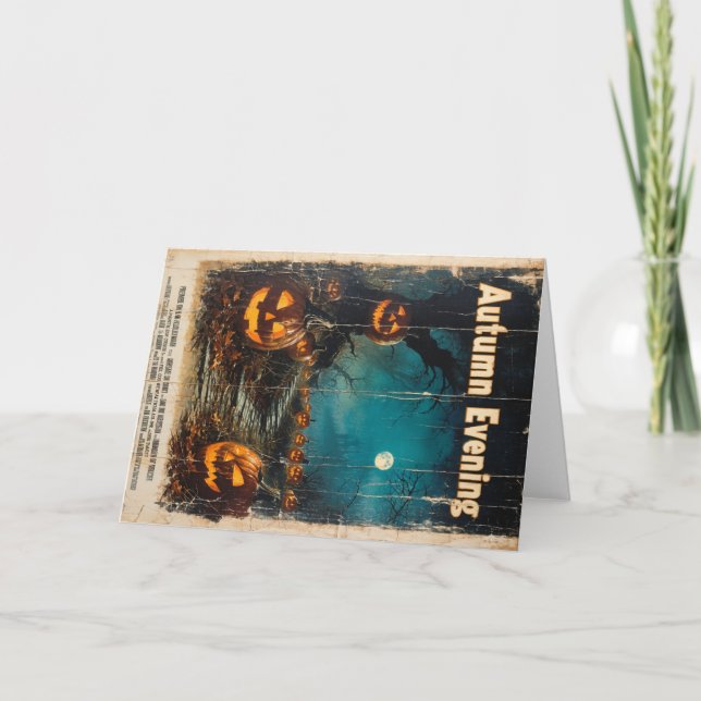 Cartão Gráfico de Halloween - Sazonal dos anos 60 inspira (Frente)