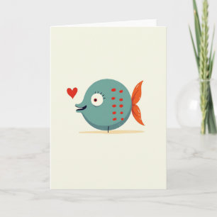 Cartão Gráfico de Peixe Sentimental