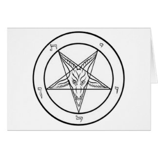 Cartão GRÁFICO encerrado do baphomet branco
