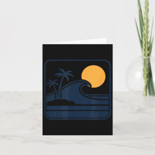 Cartão Gráfico Minimalista de Pôr do Sol de Palmeira de F