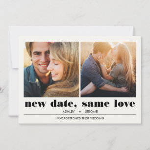 Cartão Gráfico mínimo   2 Adiamento de Casamento de Fotos