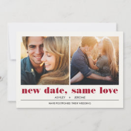 Cartão Gráfico mínimo | 2 Adiamento de Casamento de Fotos