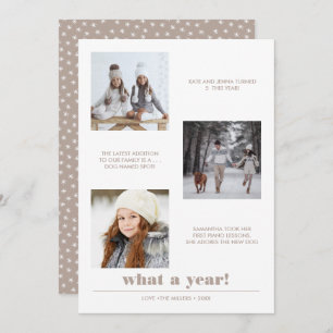 Cartão Gráfico mínimo Ano em análise 3 colagem fotográf