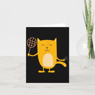 Cartão Gráficos de Gato Jogador de Badminton Esportes Sma