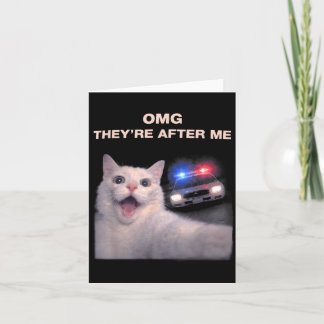 Cartão Gráficos de Meme de Selfie de Gato Engraçado no Es