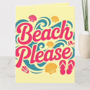 Cartão Gráficos Retro da Praia: Tipografia Rosa