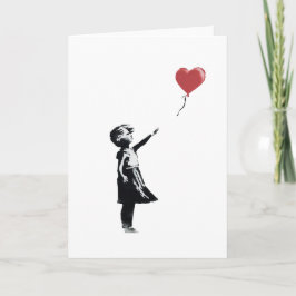 Cartão Grafite Banksy - Rapariga com Balão, Arte de Rua