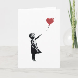 Cartão Grafite Banksy - Rapariga com Balão, Arte de Rua