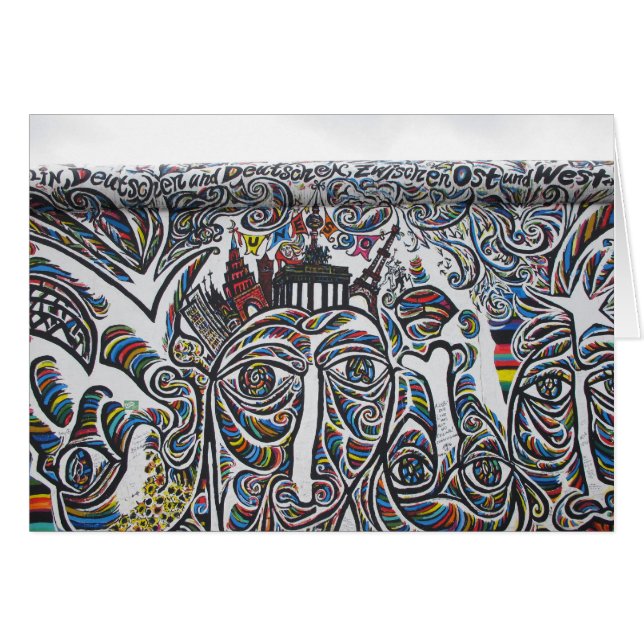 Cartão Grafite do Muro de Berlim Oriental (Frente Horizontal)