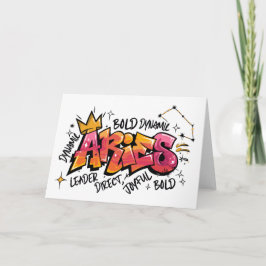 Cartão Grafite do Zodíaco de Áries