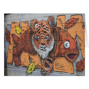 Cartão Grafites alaranjados estranhos dos peixes do tigre