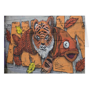 Cartão Grafites alaranjados estranhos dos peixes do tigre