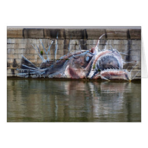 Cartão Grafites estranhos do diabo-marinho da fantasia