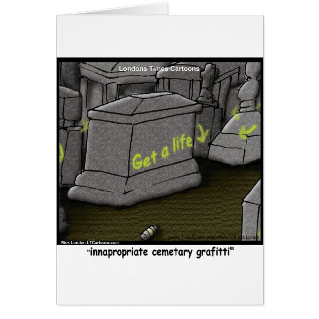 Cartão Grafitti Engraçado Cemitério (Frente)