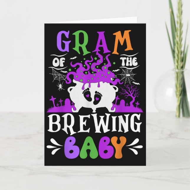 Cartão Gram Of The Brewing Baby Grandma To Be Halloween  (Frente)