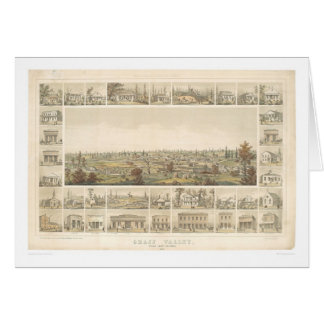 Cartão Grame o vale, mapa panorâmico 1858 do CA (0663A)