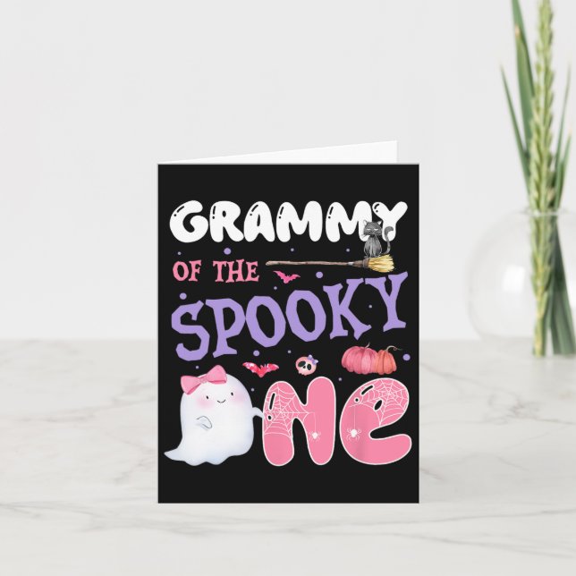 Cartão Grammy Do Spooky One primeiro aniversario Hallowee (Frente)