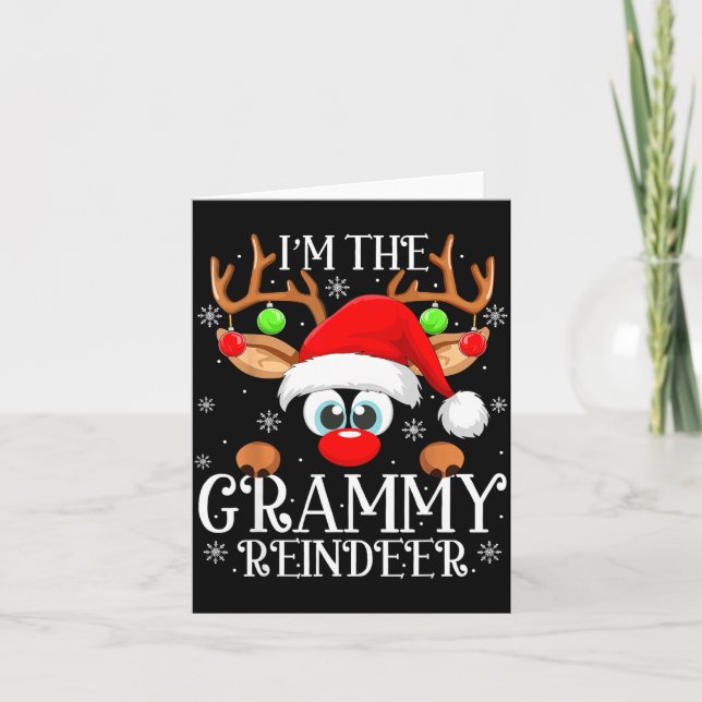 Cartão Grammy Reindeer Christmas Family Matching Group Fu (Frente)