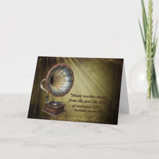 Cartão Gramophone Greeting Card
