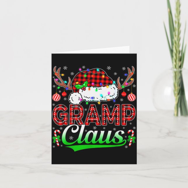 Cartão Gramp Claus Christmas Lights Matching Family Xmas  (Frente)