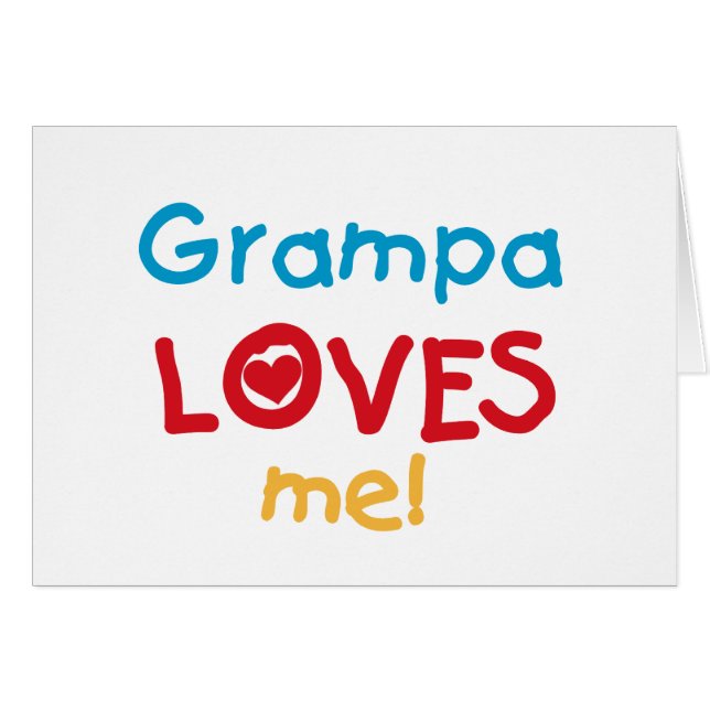 Cartão Grampa me ama T-shirts e presentes (Frente Horizontal)