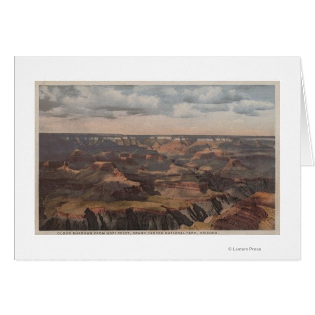 Cartão Grand Canyon, Arizona - Sombras de Nuvem do Hopi 2 (Frente Horizontal)