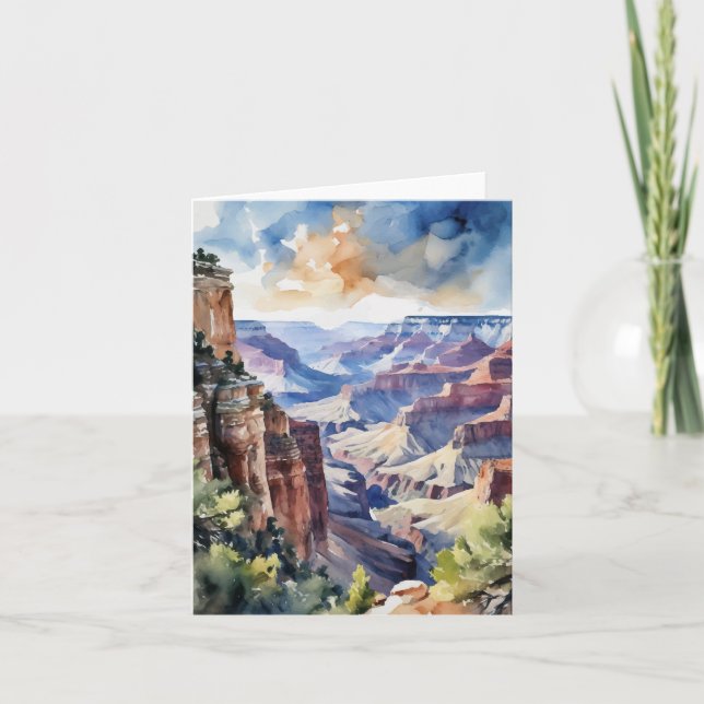 Cartão Grand Canyon National Park Arizona Watercolor (Frente)