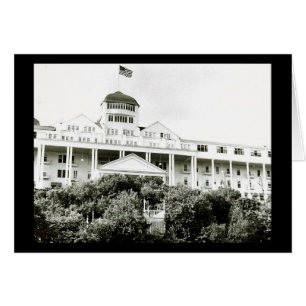 Cartão Grand Hotel, Ilha Mackinac, preto e branco