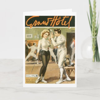 Cartão Grand Hotel Italian Fencing Ad! Fencing Note Card