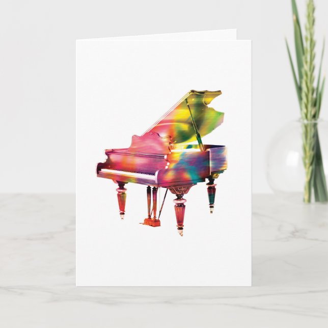 Cartão Grand Piano Colourful Abstract Greeting Card (Frente)