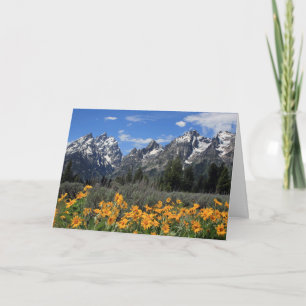 Cartão Grand Teton com Flores Amarelas