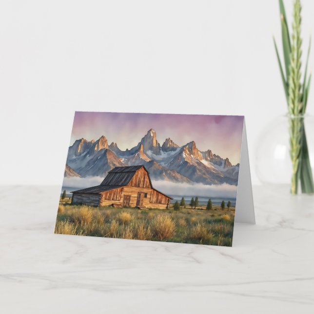 Cartão Grand Teton National Park Watercolor Stationery (Frente)