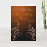 Cartão Grandad Birthday Card<br><div class="desc">Elegant coco brown Birthday card for Grandad flourished with floral swirls and fleurette motifs. A classy more refined card for the older generation.</div>
