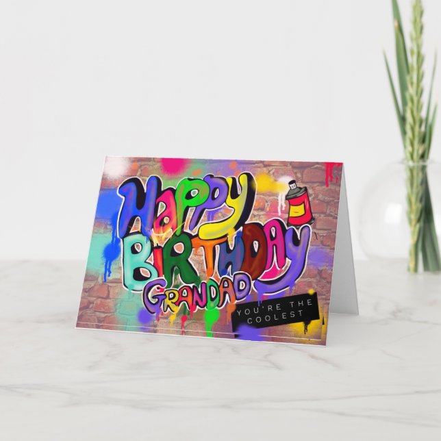 Cartão Grandad birthday card spray paint (Frente)