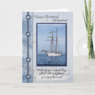 Cartão Grandad Yacht Birthday Greeting Card