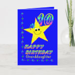 Cartão Granddaughter 10th Brithday Stars<br><div class="desc">Cute yellow star with colorful flowers and numbers for your granddaughter's 10th birthday.  Text on front may be modified in template.  Original design by Anura Design Studio.</div>